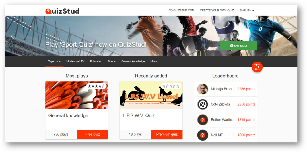 QuizStud For creating and playing interactive quizzes online